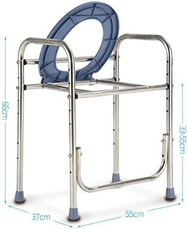 Handicap Toilet Seat Extra Wide Commode/Shower Chair Walking Aid with Non-Slip Leg Pad Waterproof Safety Steel Frame for Seniors, Disabled