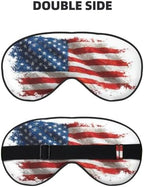 American Flag Brush Stroke Style Sleep Mask Eye Mask with Adjustable Strap, Eye Sleep Shade Cover Blocks Light for Women Men Airplane Travel Nap Meditation