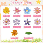 Morofme 60pcs Edible Flower Cake Decorations Wafer Paper Flowers Hawaiian Flower Leaves Cake Decor Daisy Cupcake Topper Mixed Size for Colourful Tropical Themed Baby Shower Birthday Party Supplies
