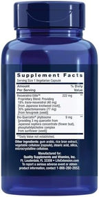Life Extension Optimized Resveratrol Elite, Trans-resveratrol, quercetin, Healthy Aging, Heart Health, Brain Health, oxidative Stress, Gluten-Free, Non-GMO, Vegetarian, 60 Capsules