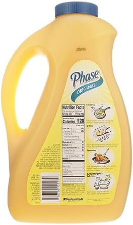 Ventura Foods Phase Original Liquid Butter Alternative - Dairy-Free & Vegan Popcorn Butter Oil - Shelf Stable Vegetable Oil for Sautéing, Grilling - No Gluten or MSG, 1 Gallon
