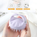 Sndyi Scalp Massager Shampoo Brush, Scalp Scrubber with Soft Silicone Bristles, Scalp Exfoliator for Dandruff Removal, Scalp Massager for Hair Growth, Wet Dry Hair Brush for Scalp Care, Taro Purple