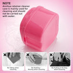 Annhua Denture Retainer Container Case Cleaning,Denture Bath Box False Teeth Storage Box