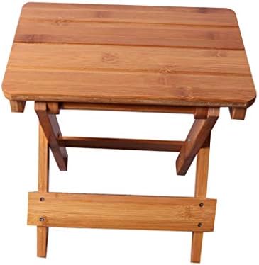 Bamboo Wood Folding Stool Seat Portable Household Step Stool Multfunctional for Bathroom,Living Room,Bedroom,Laundry Room or Garden Fishing (Large(28.5x19.5x31.5cm)