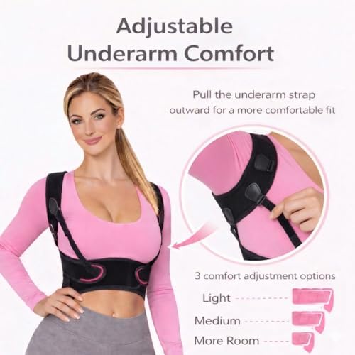 Breathable Posture Corrector for Women and Men-Back Shoulder Brace Posture Corrector for Neck Shoulder & Upper Back Pain Relief-Adjustable Back Straightener
