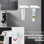Set of 4 Toothpaste Squeezer Rollers Magnetic Wall-Mounted, Comes with 2 Silcone Toothpaste Cap for Tube Cosmetics, Tube Ketchup etc Dispenser, Simple and Practical, Kid Friendly
