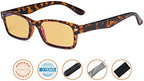 CessBlu Amber Tinted Digital Blue Light Blocking Glasses for Men Women Reading Computer