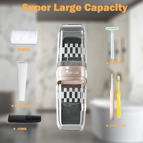 Toothbrush Case Travel, Travel Toothbrush Holder, Toothbrush Holder with Cover, Portable Toothbrush Case and Carrier, Ideal for Bathroom, School, and Business Travel Needs (Black)