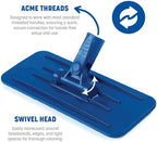 SPARTA Flo-Pac Swivel Pad Holder Cleaning Pad Holder, Floor Pad Holder with High Impact Plastic for Cleaning, 9.25 X 3.63 X 1.75 Inches, Blue