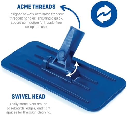 SPARTA Flo-Pac Swivel Pad Holder Cleaning Pad Holder, Floor Pad Holder with High Impact Plastic for Cleaning, 9.25 X 3.63 X 1.75 Inches, Blue