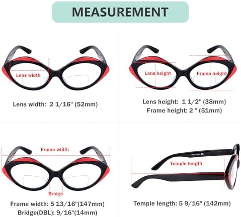 Eyekepper 4-pack Bifocal Reading Glasses for Women Bi-focal Readers Oval