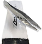 Zizzili Basics Elite Series Pointed Tweezers - Sharp Precision Tips + Surgical Grade Stainless Steel Tweezer for Professional Eyebrow and Facial Hair Removal