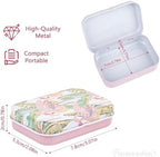 Framendino, 6 Pack Mini Tinplate Boxes Flamingo Tin Trinket Jewelry Coin Box Small Containers with Lid for Bead Storage Case (Random Color)