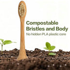 Gaia Guy Natural Bamboo & Boar Bristle Electric Toothbrush Head 4-Pack | Compatible with Philips Sonicare | Truly Biodegradable (No Hidden PLA & No Nylon) for an Eco-Friendly Clean
