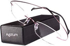 Agstum Titanium Rimless Flexible Frame Hingeless Optical Eyeglasses Clear Lens