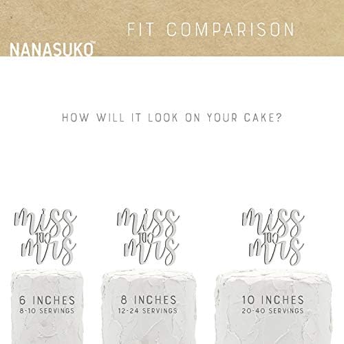 Bachelorette Party Cake Topper - Miss to Mrs - Double Sided Silver Glitter - Premium quality Made in USA