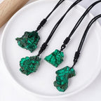 Erliway 1.2" Raw Stone Necklace for Women Men, Natural Rough Gemstone Crystal Pendant Necklace, Adjustable Healing Crystal Necklace Pendant with Hand-Woven Rope