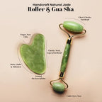 ROSELYNBOUTIQUE Gua Sha Facial Tools & Jade Face Roller for Lift Wrinkless Natural Skincare Tool Jade Roller Guasha Tool for Face (Green)