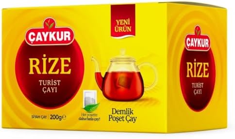 ÇAYKUR Rize Turist Large Tea Bags for Teapot Brew, Bright Red, Loose Leaf, Individually Wrapped 40 Bags, 200gr / 7.05 Oz