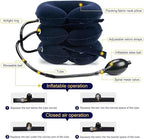 Neck Stretcher, Cervical Traction Device, Neck Traction Device, Cervical Neck Traction Device for Neck Pain Relief, Adjustable Inflatable Neck Brace, Neck Decompression Home Use (Blue)