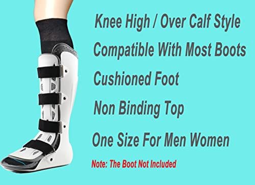 Walking Boot Socks Replacement Sock Liner for Orthopedic Walker Brace,Tube Socks Under Air Cam Walkers and Fracture Boot Cast Surgical leg Cover Black 2 Pairs