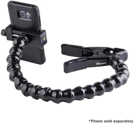 MOGO ModularHose Assistive Technology Phone Holder with Heavy-Duty Spring Clamp (Opens to 2"), 18 Inch Arm