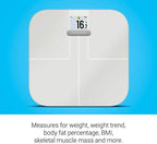 Garmin Index S2, Smart Scale with Wireless Connectivity, Measure Body Fat, Muscle, Bone Mass, Body Water% and More, White (010-02294-03) (Renewed)
