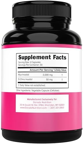 Myo-Inositol & D-Chiro Inositol Supplement For Women (120 Capsules, 2050mg Per Serving Ideal 40:1 Ratio Myo Inositol) Hormone Balance for Women - Third Party Tested, Vegan Safe & USA Made - 120 Count