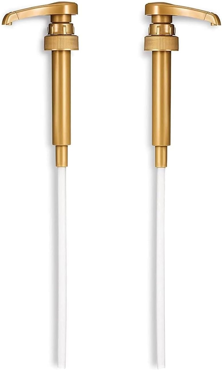 2-Pack Jordans Skinny Syrups Gold Pumps for 750 ml Bottles, Fits Torani, DaVinci 750ML Bottle By AlphaPantry | BPA FREE