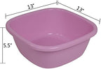 Cand Plastic Square Wash Basin, 12 Quart Dish Tubs, 3-Pack