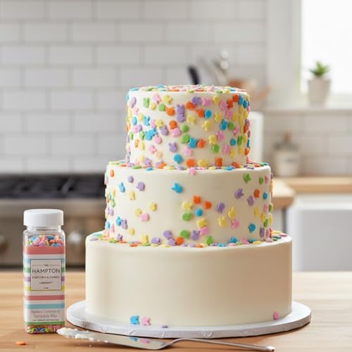 Bunny Sprinkle Confetti Mix Orange, Yellow, Blue, Green, Pink and Purple 3.28 oz, Easter Sprinkles For Cake Decorating, Baking, Ice Cream & More, Spring Sprinkles The Hampton Candy Company