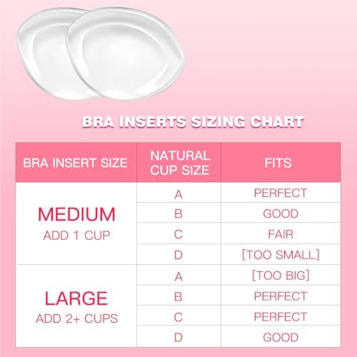 CharmX Silicone Bra Inserts,Gel Bra Push Up Breast Pads Bra Padding Bust Enhancer for Sports Bra Swimsuit Cleavage Pads