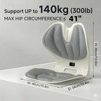 Jarler Foldable Ergonomic Lumbar Support Curve for Office Chair, Portable Posture Corrector Back Curve Seat, Pain Relief (Gray, M)