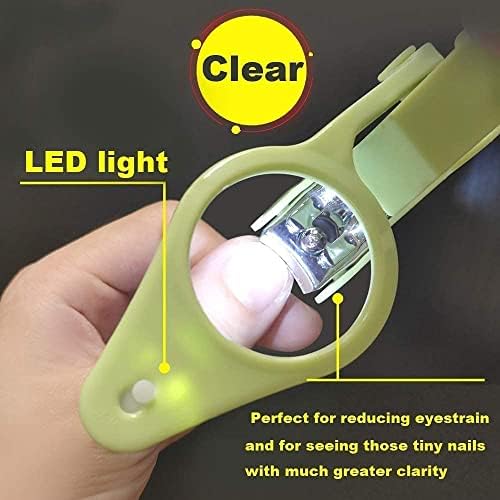 Nail Clippers with fold-Away Magnifier and LED Light, nail clipper with light,lighted nail clipper,Fingernails & Toenails Nail Clippers Care for Elderly Seniors Pets and Baby Reduce Eye Strain