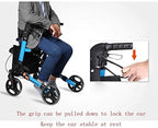 Mobility Aid with Seat Folding Trolley 4 Wheel Seniors Rolling - Mobility Aid for Adult, Senior, Elderly
