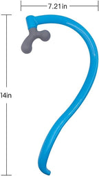 Portable Self Massage Tool - Portable Trigger Point Therapy for Back and Neck, 7.21*14in Lower Back Massager, Myofascial Release Tool & Deep Tissue Muscle Massage Stick, Shoulder Leg Feet Blue