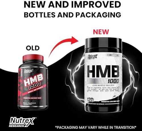 Nutrex Research HMB 1000 MG | Supports Muscle Recovery, Reduce Skeletal Muscle Damage, Increased Strength, Prevent Muscle Loss | 120 Capsules