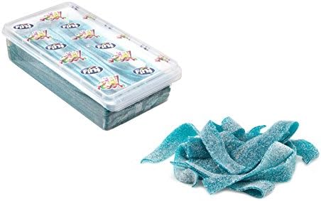 Blue Raspberry Sour Belts 3.5 Pound Box - 200 Pieces