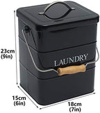 Laundry Powder Bin, Washing Powder Storage Tin with Scoop, Airtight Lid & Handles, Laundry Detergent Powder Storage Box - Perfect for Holding Pods Tablets Capsules Powder Detergent-Black