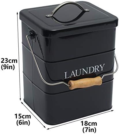 Laundry Powder Bin, Washing Powder Storage Tin with Scoop, Airtight Lid & Handles, Laundry Detergent Powder Storage Box - Perfect for Holding Pods Tablets Capsules Powder Detergent-Black