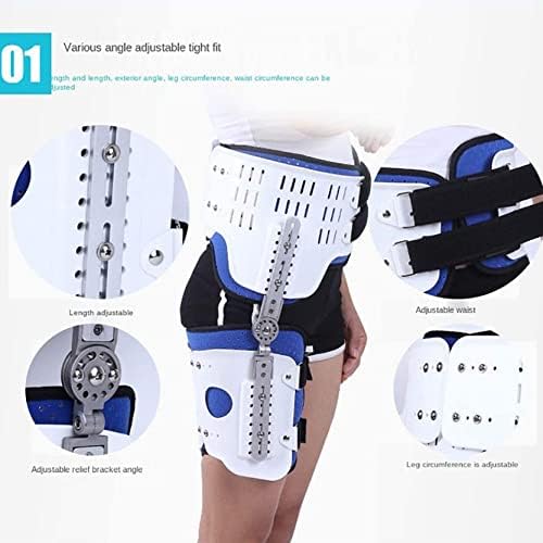 Hip Knee Ankle Foot Orthosis Braces with Walking Boots, Adjustable Full Leg Stabilizer Knee Orthosis Splint for Hip Fracture Rehabilitation Equipment Fixed Brace