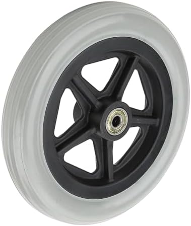 Ejoyous 7 inch Replacement Front Wheels for Wheelchair, Rubber Wheelchair Spare Wheels Front Castor Wheels Disabled Anti Slip Front Caster for Many Standard Wheelchairs Walkers, Ejoyous4x5mha6upz