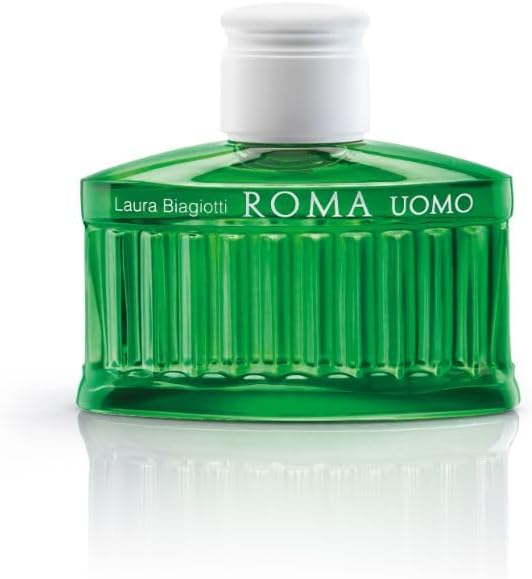 Laura Biagiotti Roma Uomo Green Swing, 4.2 oz - EDT Spray - Cologne for Men - Woody, Floral Fragrance - Long-Lasting - Natural Spray - Elegant Bottle