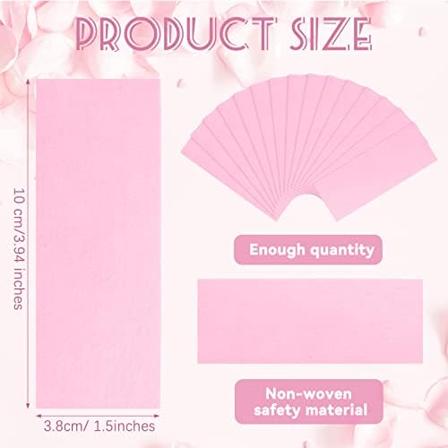 Blulu 400 Wax Strips Non Woven for All Skin Types Facial and Body Hair Removal Wax Paper Strips Epilating for Leg, Chest, Back, Intimate Area And Face 10 x 3.8 cm(Pink)