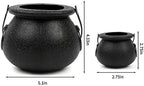 CCINEE Black Cauldron with Handle, 4Inch Plastic Candy Kettle Bucket for St.Patrick's Day, Candy Holders for Halloween Witch Party Favor Decor,Pack of 9