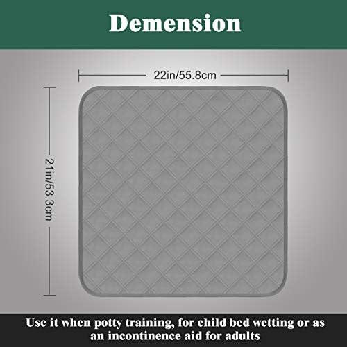 Waterproof Chair Pads for Incontinence 2Pcs Resuable Washable Seat Protector Pads for Incontinence for Senior Toddlers 22"X21" Black