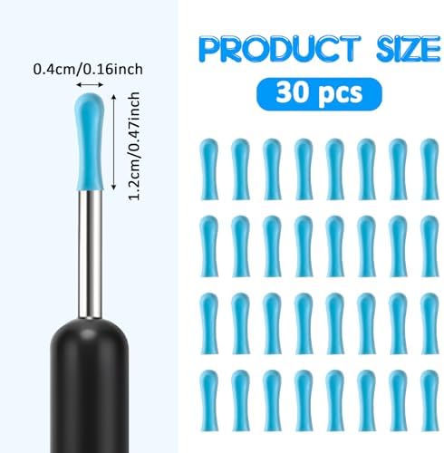 30 PCS Ear Wax Removal Replacement Tips for Ear Camera for Wet/Dry Ear Wax Cleaning, Cleaning Ear Spoon Cleaner Tips Replacement Tip Ear for Adults Ear Waxes Removal