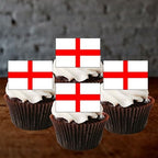 England Flag Edible Cupcake Toppers, Flags Of The World Cake Decorations, Eurovision Party Decorations, Football and Rugby Cake Decor 50 x 3cm / 1.18 Inch Wafer Card Toppers