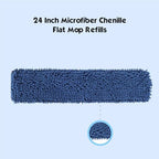 LTWHOME 24 Inch Microfiber Chenille Coral Washable Flat Mop Pad Refills(Pack of 6)