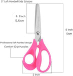 OneName Left-Handed Kids Scissors,5 Inch Left handed Scissors for Kids,Stainless Steel Blade Comfort-Grip Handles Safety Children Lefty Kid Scissor,Great for School,Classroom,Arts,Home 6 Pack